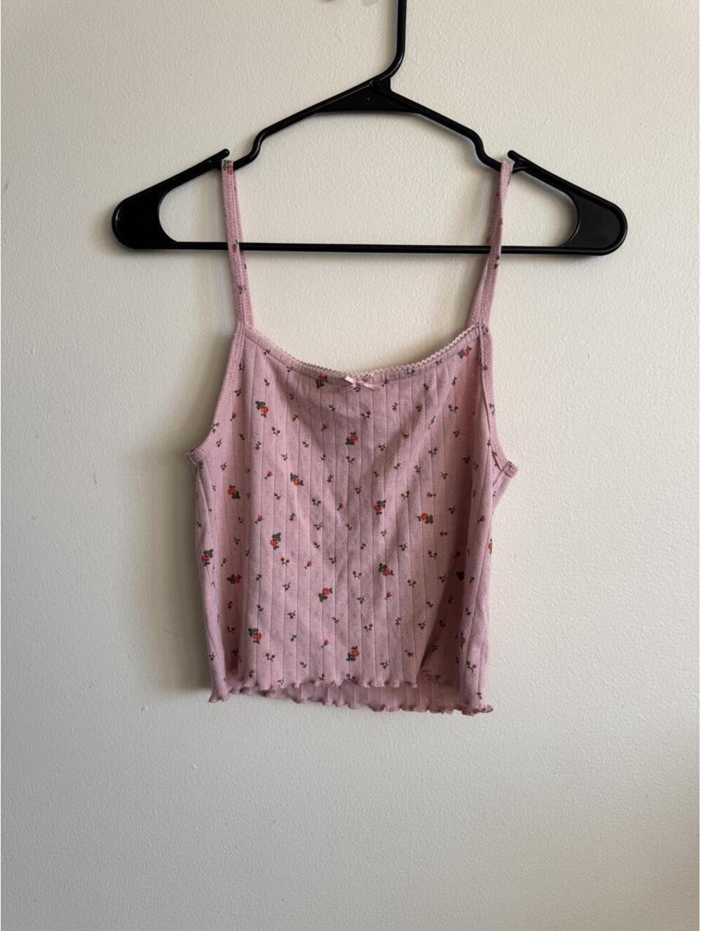 Aerie Pink floral cami top with small floral print XS